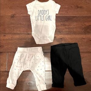 Rae Dunn “Daddy’s Little Girl” set size 0-3 m